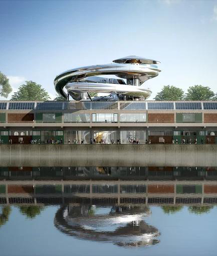 Estructura de acero del edificio del Museo
