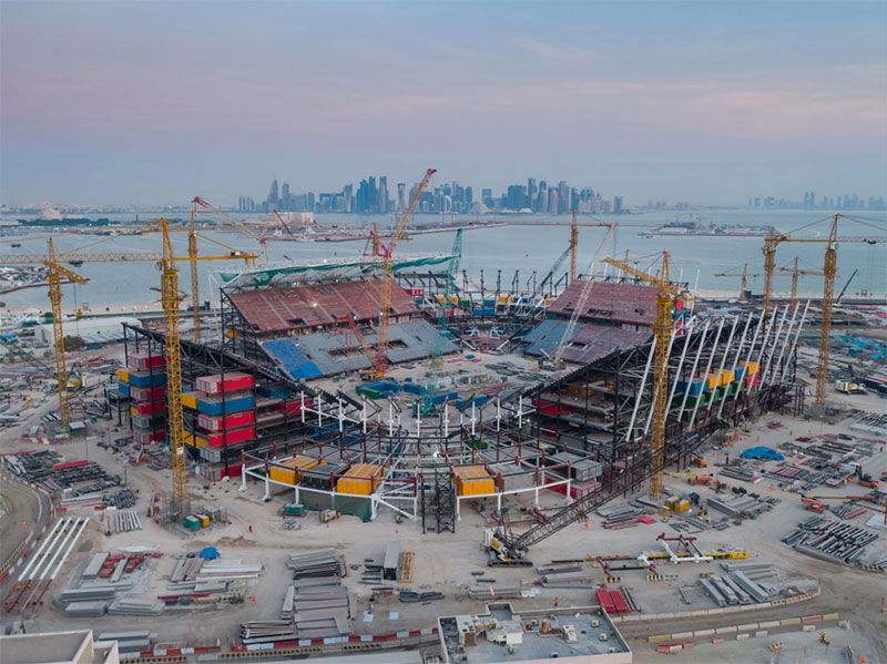 Estadio con estructura de acero