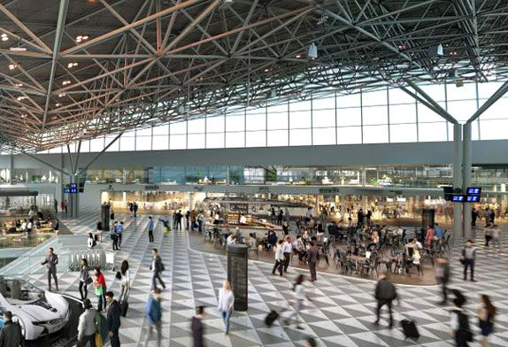Techo de estructura espacial del aeropuerto