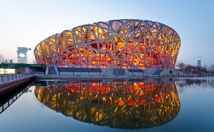 Estructura de acero con celosía espacial - Estadio Nacional de Pekín (Nido de Pájaro)