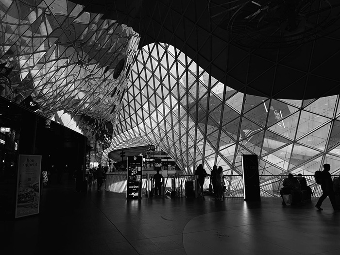 aeropuerto de construcción de celosía moderna
